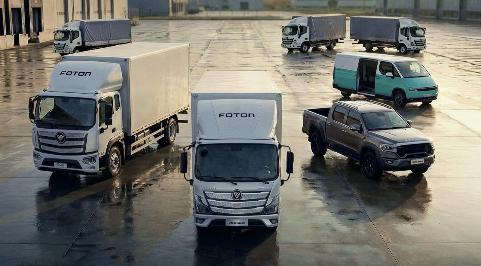Linha Foton: caminhões, van elétrica e picape